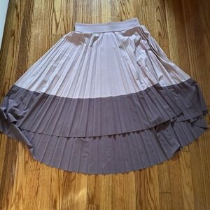 Athleta Blush & Purple Skirt Women's Medium Elastic Waist Pull On High-low